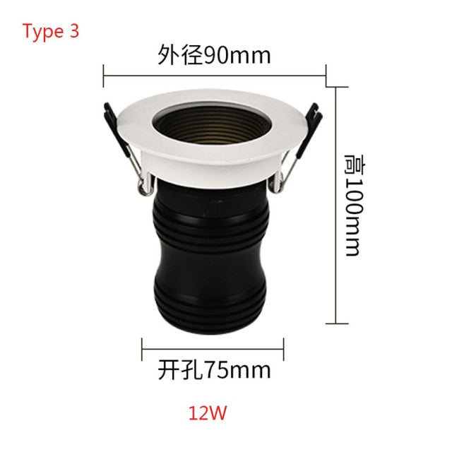 LED Recessed Downlight COB Led Ceiling Spotlight Bedroom Kitchen Living Dining Room 7W 12W Modern Spot Light With Transformer