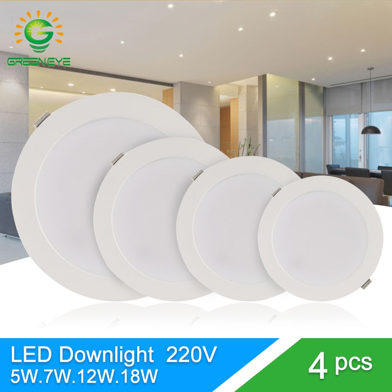 Green Eye led downlight 3w 5w 7w 12w 18w spot led downlight AC 220V 240V led lamp 2835SMD Ultra thin round panel light bedroom