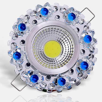 Crystal COB 3W Led Downlights Recessed Ceiling Spot Light Lamps Embedded LED Downlights Home Decoration Light