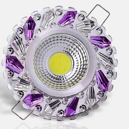 Crystal COB 3W Led Downlights Recessed Ceiling Spot Light Lamps Embedded LED Downlights Home Decoration Light