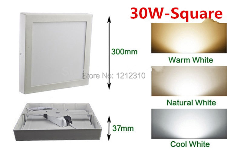 Square Led Panel Light 9W/15W/25W/30W Surface Mounted Led ceiling Downlight AC85-265V + LED Driver