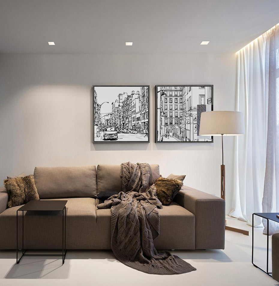 DBF Angle Adjustable Square Recessed Downlight 3000K/4000K/6000K Dimmable 10W 14W 18W 24W 2 Heads Ceiling Spot Light Home Decor