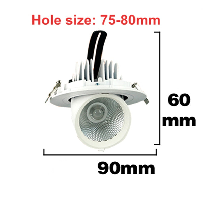 Dimmable LED downlight 10W 25W 30W 360 degree led spot light warm white natural white cold white Trunk downlight AC85-260V