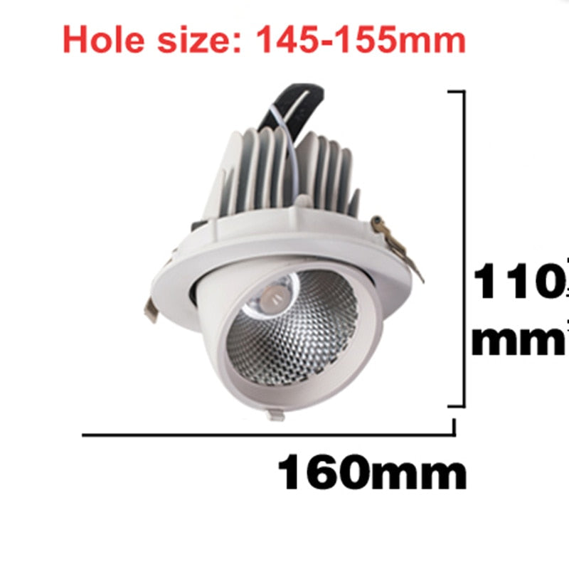 Dimmable LED downlight 10W 25W 30W 360 degree led spot light warm white natural white cold white Trunk downlight AC85-260V