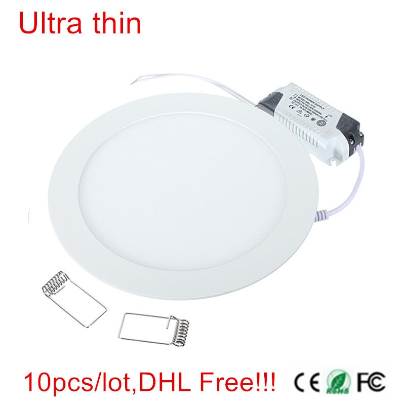 LED Downlight 10pcs/lot Ultra thin 25W led panel light AC85-265V Warm/Natural/Cold White LED Downlight Recessed light