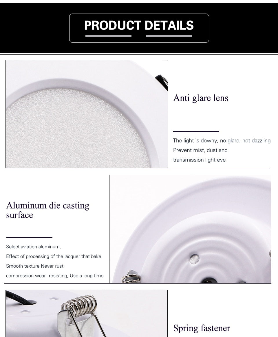 United 10PCS LED Downlight Ceiling 15W 12W 9W 7W 5W Warm white/cold white led Ceiling lamp Ultra-bright Round 220V 230V 240V