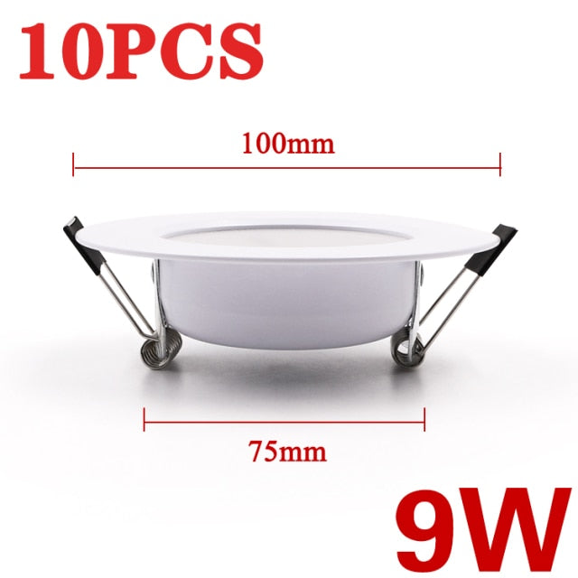 United 10PCS LED Downlight Ceiling 15W 12W 9W 7W 5W Warm white/cold white led Ceiling lamp Ultra-bright Round 220V 230V 240V