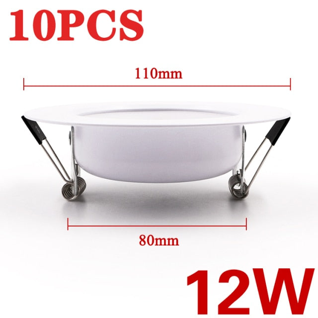 United 10PCS LED Downlight Ceiling 15W 12W 9W 7W 5W Warm white/cold white led Ceiling lamp Ultra-bright Round 220V 230V 240V