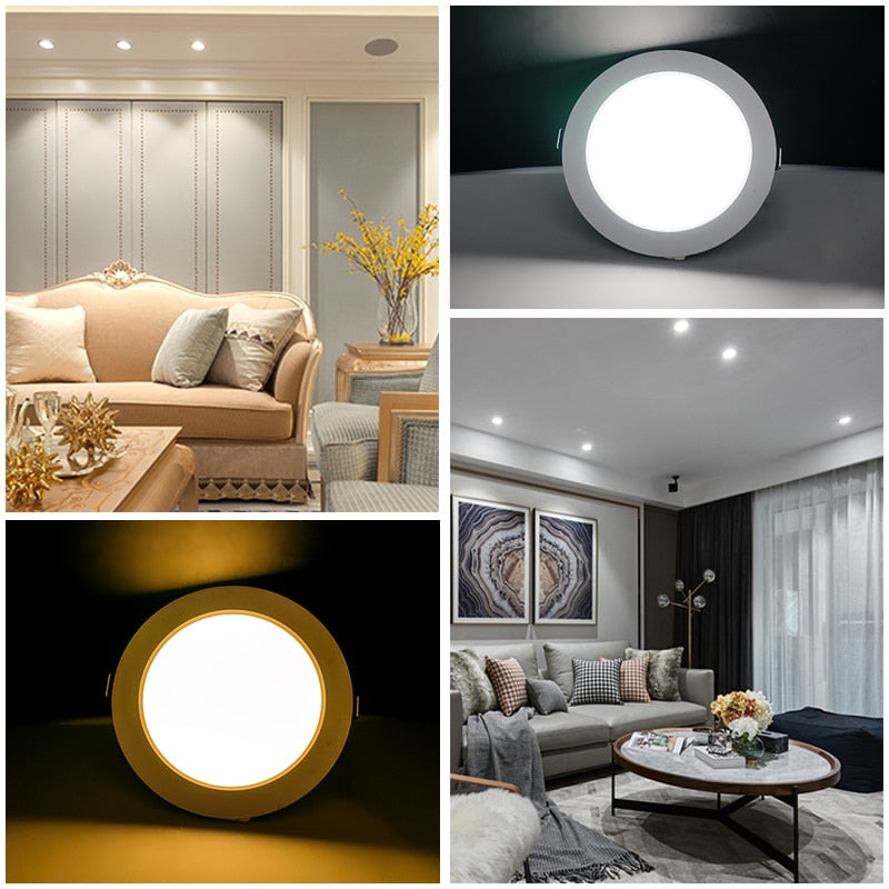 LED Downlight 3W 5W 7W 9W 12W 15W Recessed Round 6pcs/lot LED Ceiling Lamp AC 220V 240V Indoor Lighting Warm White Cold White