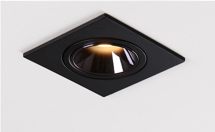 GAOYI Square LED Downlight 7W 12W 15w 20w 85-265V COB Ceiling Kitchen Living Room Indoor Angle Adjustable Anti Glare Recessed