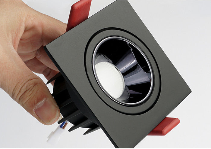 GAOYI Square LED Downlight 7W 12W 15w 20w 85-265V COB Ceiling Kitchen Living Room Indoor Angle Adjustable Anti Glare Recessed