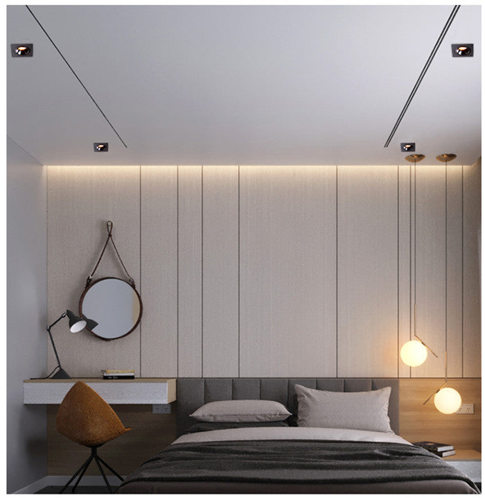 GAOYI Square LED Downlight 7W 12W 15w 20w 85-265V COB Ceiling Kitchen Living Room Indoor Angle Adjustable Anti Glare Recessed