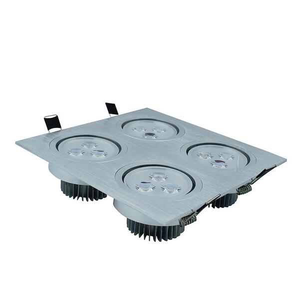 LED DOWNLIGHT 12W Square Ultra bright Grille lights Recessed ceiling spot light AC110V 220V White warm white