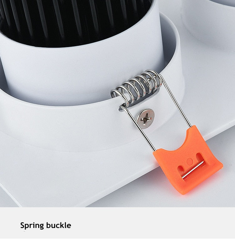 Three Head COB LED Downlight, Dimmable Square Spotlight, Indoor Lighting, 3x 7W, 3x10W, 3x12W, 3x15W, AC85 ~ 265V