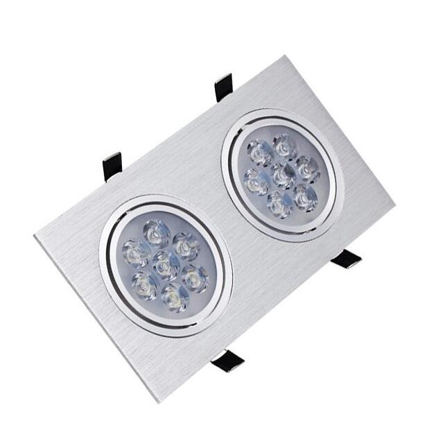 Led Downlights 2x7W AC85-265V Square LED Ceiling Downlight Lamps Recessed Led Ceiling Lamp Home Indoor Lighting