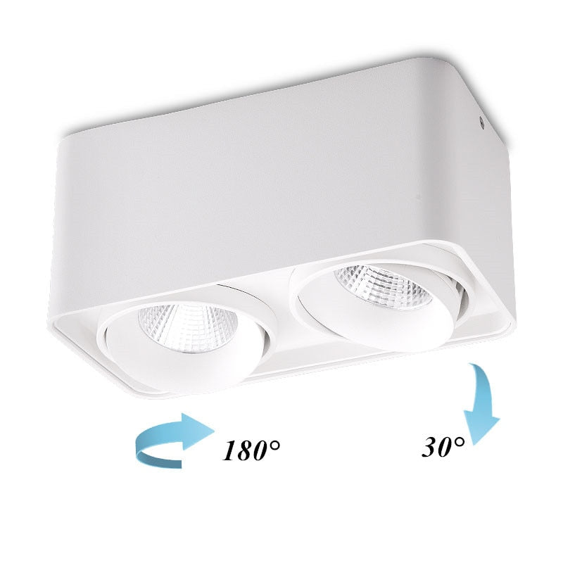 Square COB LED dimmable Downlights 10W/12W/20W/24W Surface Mounted LED Ceiling Lamps Spot Light LED Downlights AC85V-265V