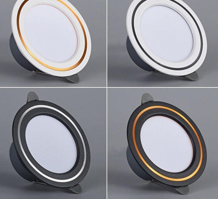 2022 Ultra-thin Embedded LED Downlight 5W 7W Dimmable AC90-260V Spot Recessed LED Ceiling Downlight Light Tri-tone Light Lamp