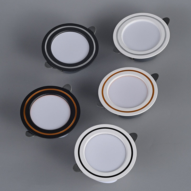 2022 Ultra-thin Embedded LED Downlight 5W 7W Dimmable AC90-260V Spot Recessed LED Ceiling Downlight Light Tri-tone Light Lamp
