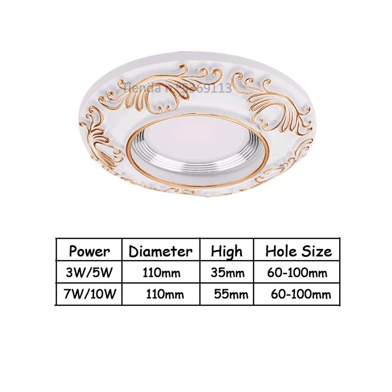 Dimmable Led Downlight Light COB Ceiling Spot Light 3W 5W 7W 9W Ceiling Recessed Lights Indoor Lighting Resin Body AC110V 220V