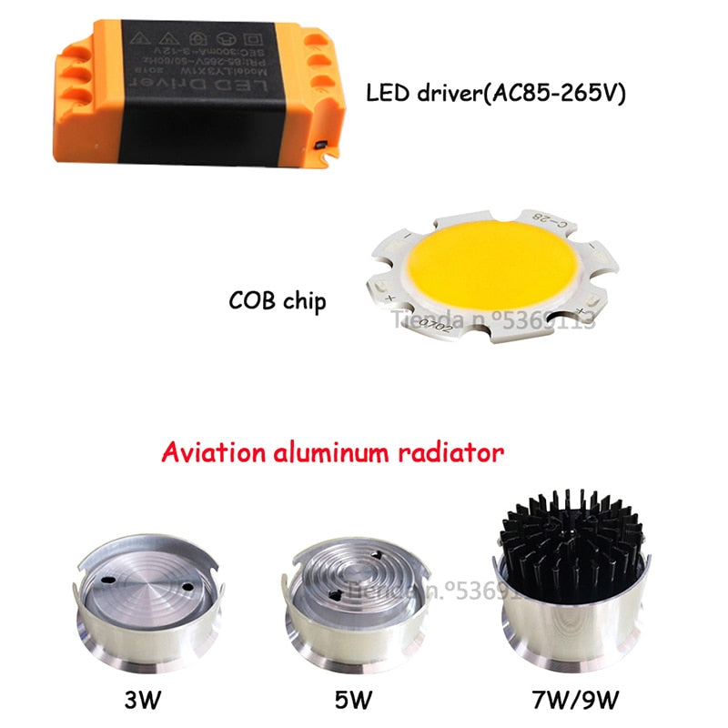 Dimmable Led Downlight Light COB Ceiling Spot Light 3W 5W 7W 9W Ceiling Recessed Lights Indoor Lighting Resin Body AC110V 220V