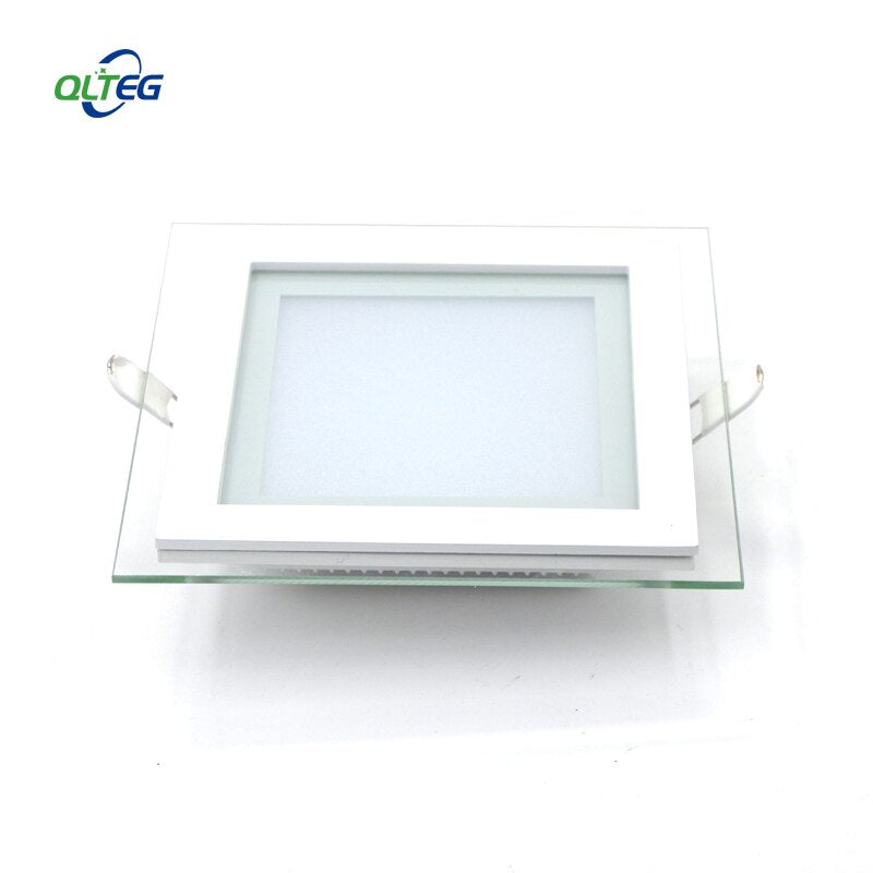 Dimmable LED Panel Downlight 6W 12W 18W Square Glass Panel Lights High Brightness Ceiling Recessed Lamps SMD5730 AC110V AC220V