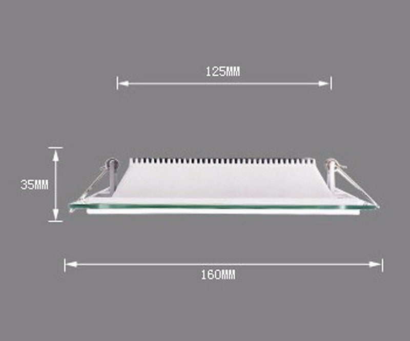 Dimmable LED Panel Downlight 6W 12W 18W Square Glass Panel Lights High Brightness Ceiling Recessed Lamps SMD5730 AC110V AC220V