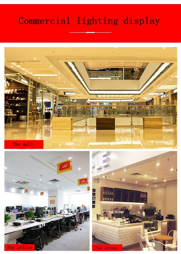 LED embedded dimmable downlight 5W 7W 12W white light / warm white / neutral light AC85-265V