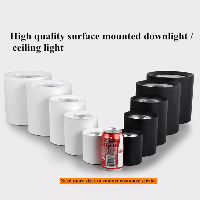 Dimmable Round Surface Mounted LED Downlights 9W 12W 15W 20W COB LED Ceiling Spot Light AC85-265V LED Ceiling Lamp Indoor Lighting