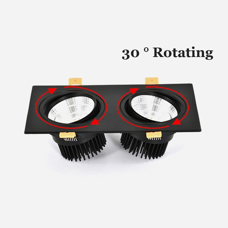 Square Recessed Dimmable COB LED Downlights 7W 9W 12W 18W 24W LED Ceiling Lamps 110~240V LED Ceiling Spot Lights Indoor Lighting