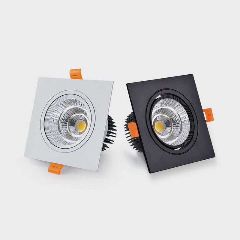 Square Recessed Dimmable COB LED Downlights 7W 9W 12W 18W 24W LED Ceiling Lamps 110~240V LED Ceiling Spot Lights Indoor Lighting