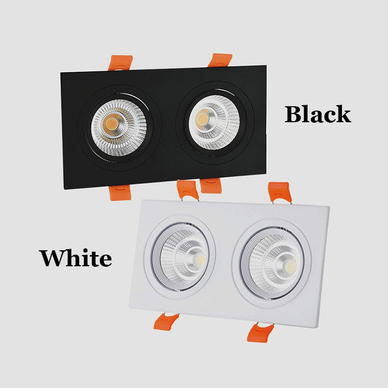 Square Recessed Dimmable COB LED Downlights 7W 9W 12W 18W 24W LED Ceiling Lamps 110~240V LED Ceiling Spot Lights Indoor Lighting