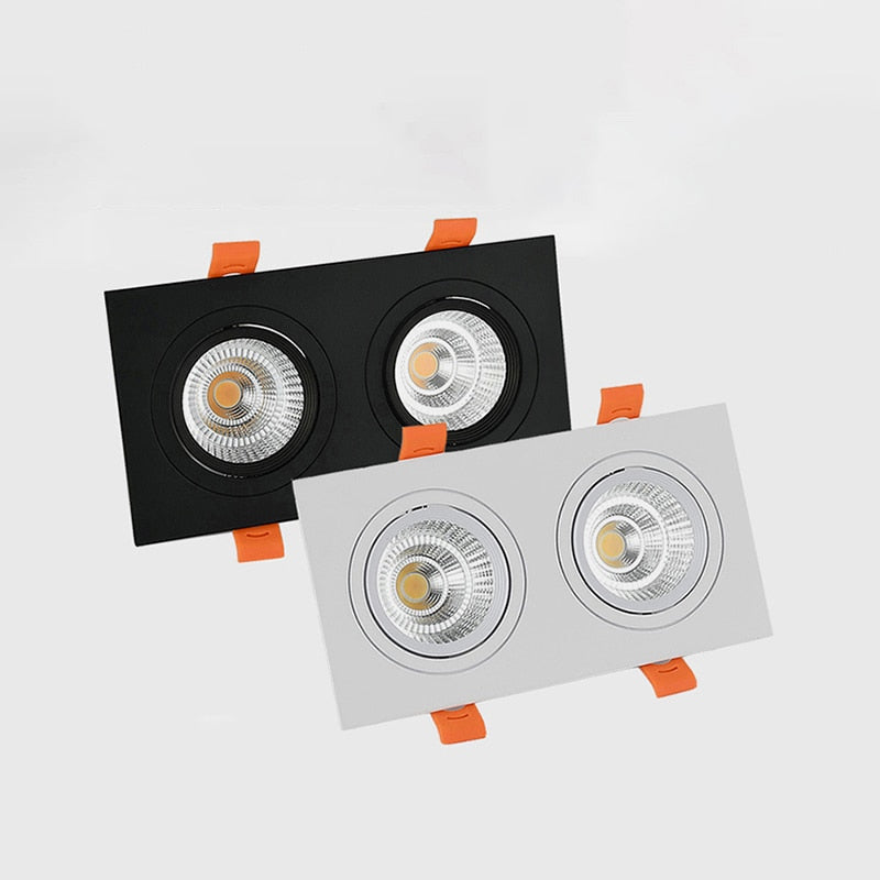 Square Recessed Dimmable COB LED Downlights 7W 9W 12W 18W 24W LED Ceiling Lamps 110~240V LED Ceiling Spot Lights Indoor Lighting