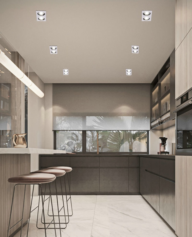 Square Recessed Dimmable COB LED Downlights 7W 9W 12W 18W 24W LED Ceiling Lamps 110~240V LED Ceiling Spot Lights Indoor Lighting