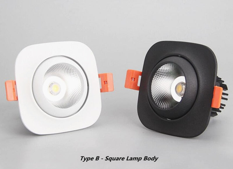 Dimmable Round Recessed COB LED Downlights 9W 12W 15W LED Ceiling Spot lights Background Painting Lamps AC85~265V Indoor Lighting