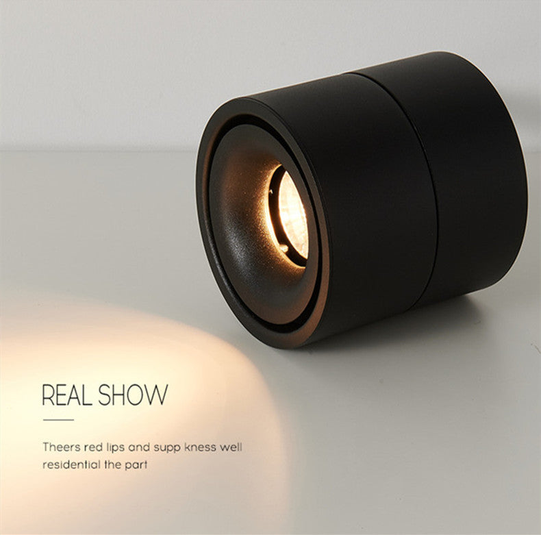 Dimmable LED Downlights Surface Mounted COB LED Spot Ceiling Lamp 9W 12W 15W 18W Foldable And 360° Rotatable Background