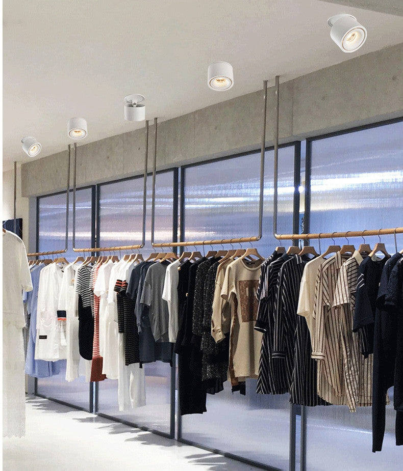 Dimmable LED Downlights Surface Mounted COB LED Spot Ceiling Lamp 9W 12W 15W 18W Foldable And 360° Rotatable Background