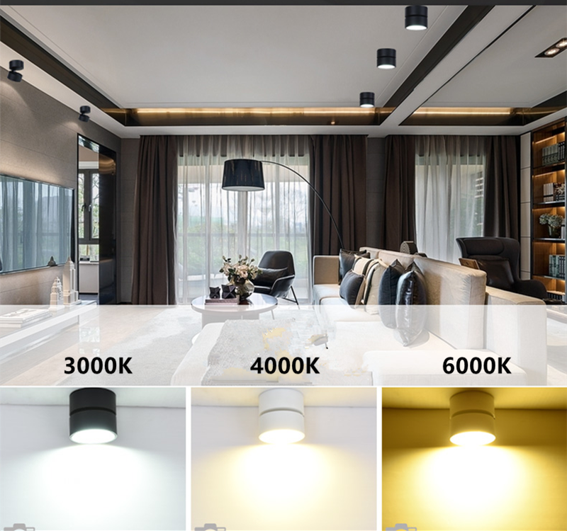 Dimmable Round Folding Rotating LED Downlights 9W 12W 15W SMD5730 CHIP Spot Lights AC85~265V LED Ceiling Lamps Indoor Ligh