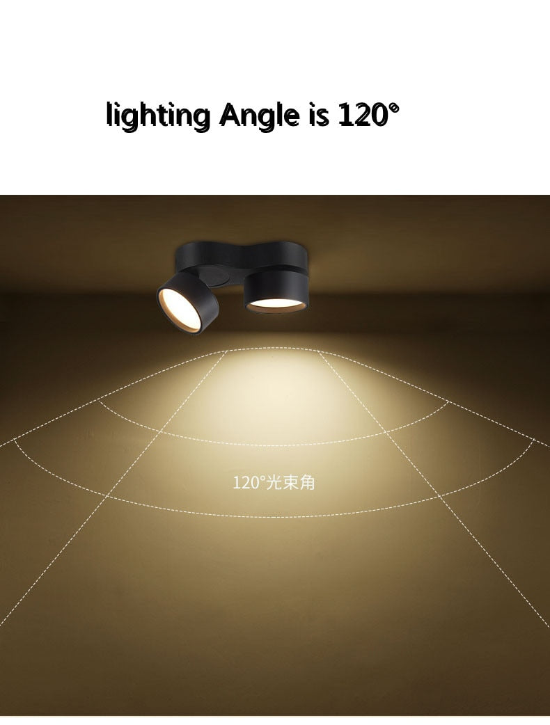 Dimmable Round Folding Rotating LED Downlights 9W 12W 15W SMD5730 CHIP Spot Lights AC85~265V LED Ceiling Lamps Indoor Ligh