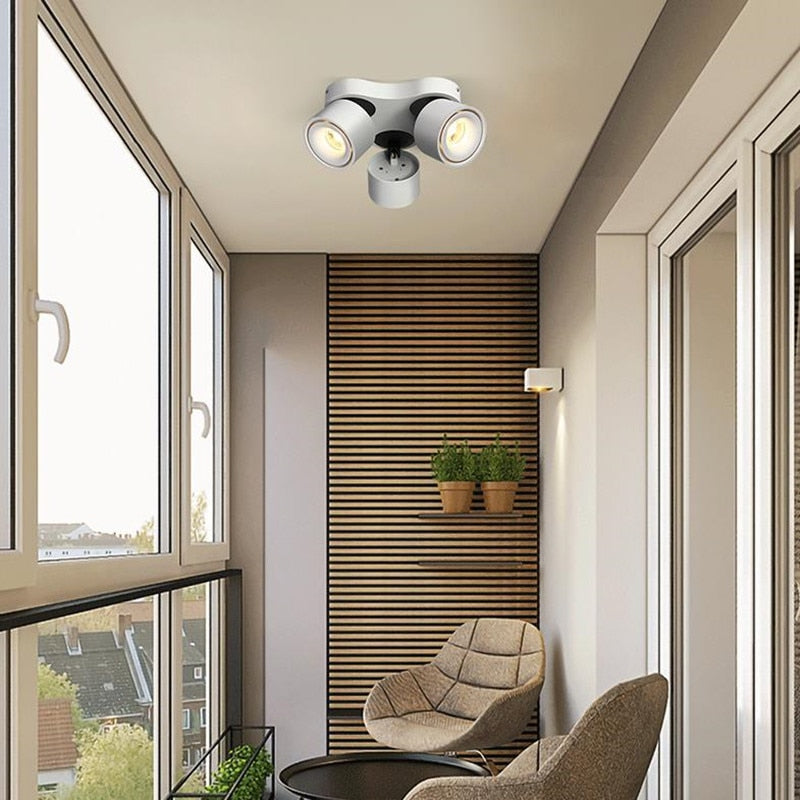 Dimmable Led Downlights Adjustable Collapsible Rotating Cob 27w 36w 48w Led Ceiling Spot Lights Ac 220v Lamps For Room Foyer