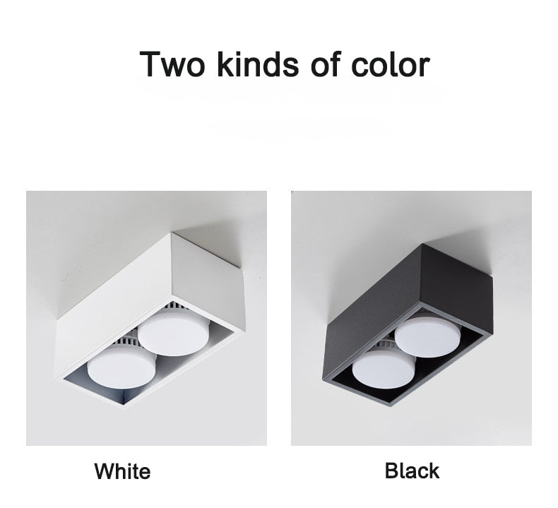 Surface Mounted LED Ceiling Lamp Spot 28W Led Downlight Angle Adjust Square Box Grille Light For Kitchen Home Lighting