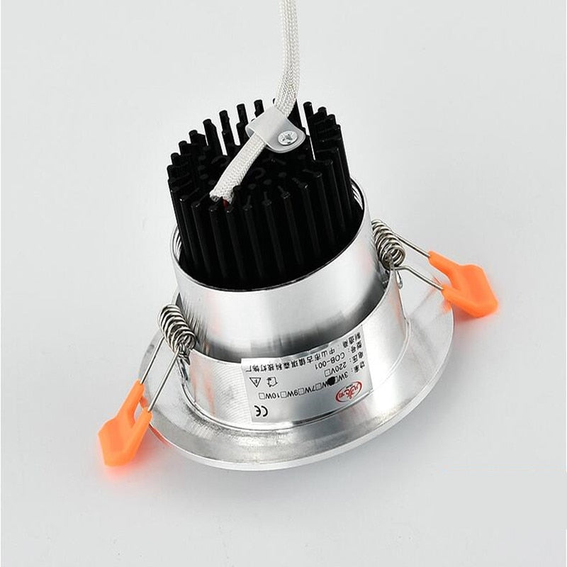 Dimmable Recessed LED Downlights 5W 7W 9W 12W COB LED Ceiling Spot Lights AC85~265V Warm Cold White LED Lamps Indoor Lighting