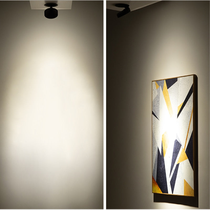 Round 90° Folding Recessed COB LED Downlights 5W/7W/12W LED Ceiling Spot lights Background Painting Lamps AC220V Indoor Lighting