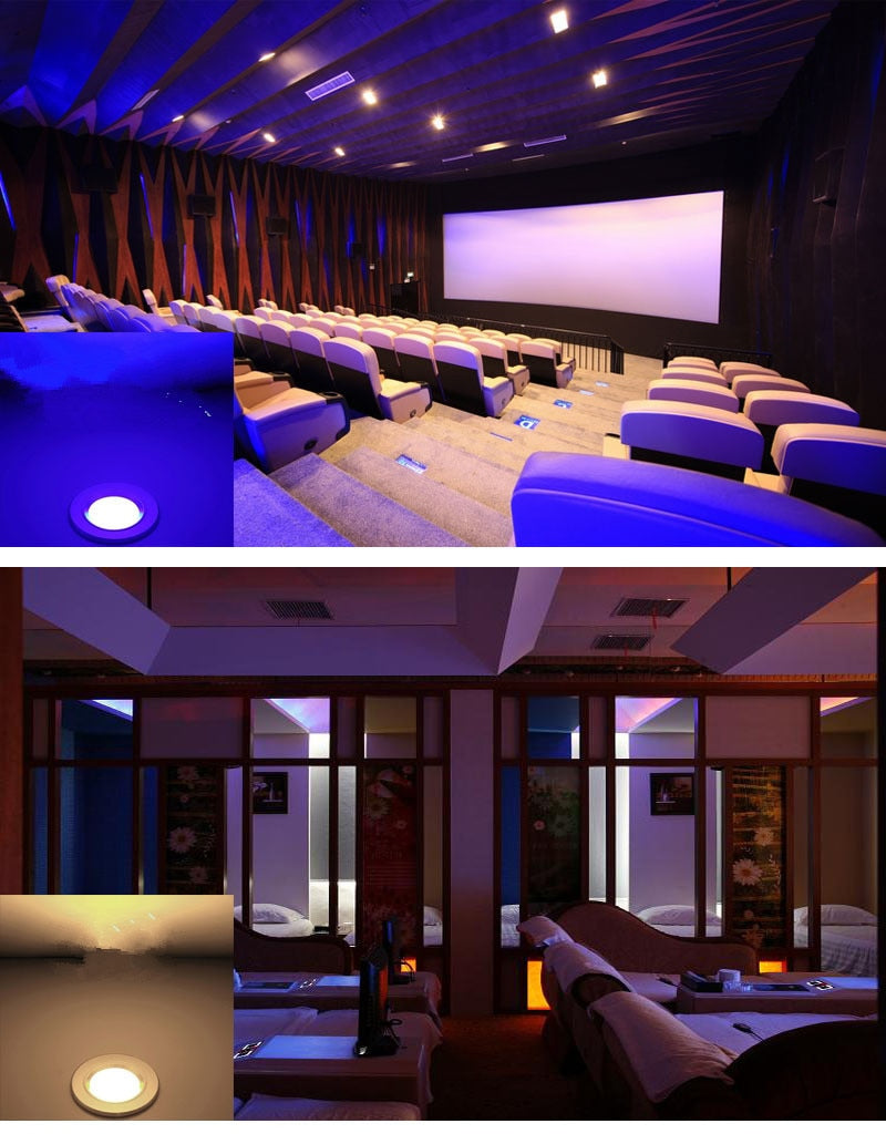 LED Panel Lamp 5w 7w 9w 12w 18w DownLight 230V RGB Downlight Aluminum indoor party bar ktv light Lamps Color Downlight