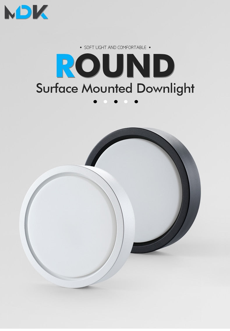 Led Downlights 220V Surface Mounted Spot Lights Panel Light Ceiling Lamp 15W 18W 12W 9W 7W Light Fixture for Indoor Lighting