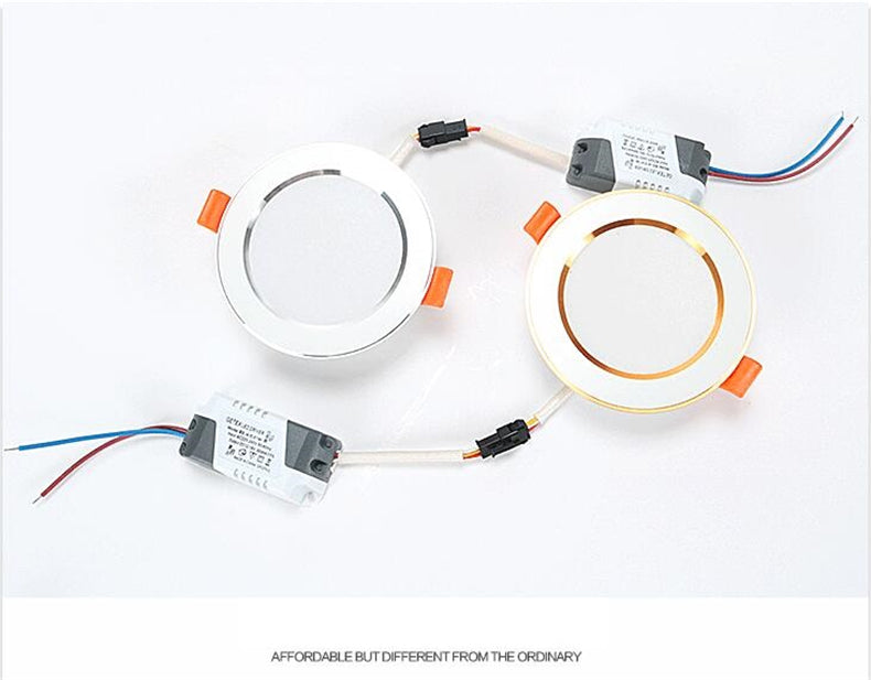 LED panel lighting Downlight AC85-265V,SMD 5730 3color dimmable 14pcs/lot 3w/5W Warm /Cool white,indoor lighting