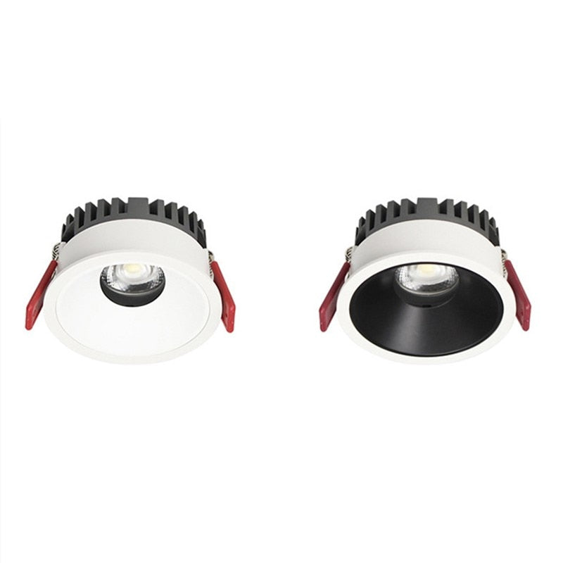 Anti-glare Recessed Ceiling Downlight lamp 7W 12W 15W Dimmable cob led spot lights Ceiling Fixtures Lighting AC85-265V