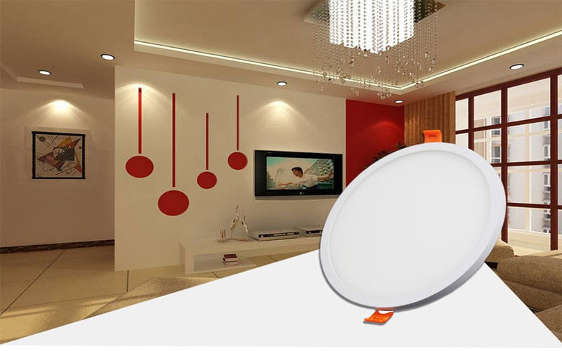 Ultra Thin Round LED Panel Light 6W 8W 15W 20W Aluminum Ceiling AC 85-265V Recessed Downlight open hole adjustable