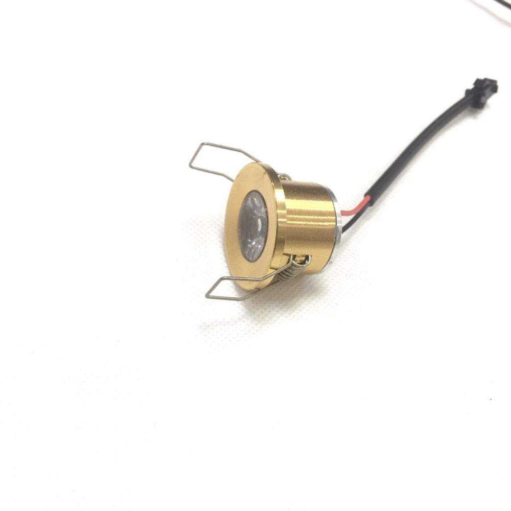 6pcs/lot Led Mini Cabinet Downlight 1w Diameter 31mm Ac230v Gold Frame Recessed Ceiling No Flicker