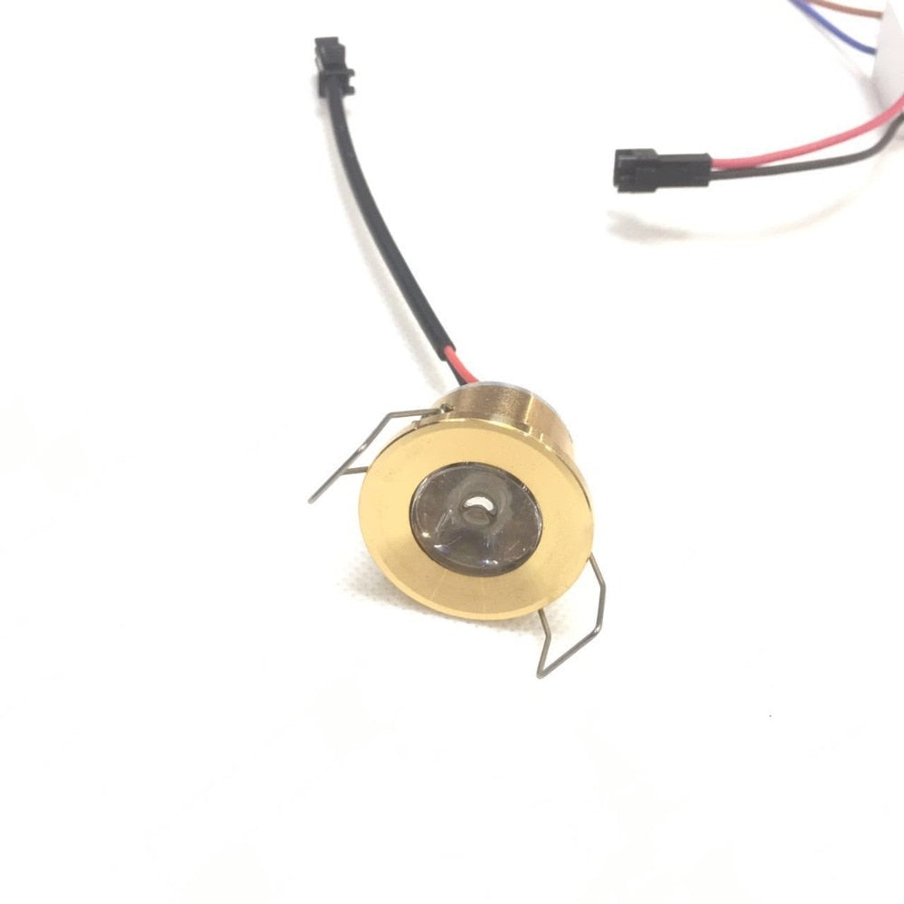 6pcs/lot Led Mini Cabinet Downlight 1w Diameter 31mm Ac230v Gold Frame Recessed Ceiling No Flicker