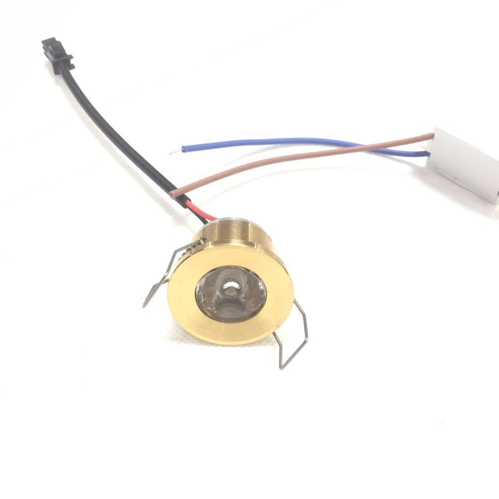 6pcs/lot Led Mini Cabinet Downlight 1w Diameter 31mm Ac230v Gold Frame Recessed Ceiling No Flicker